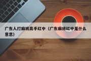 广东人打麻将高手红中（广东麻将红中是什么意思）
