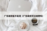广东麻将能不能晃（广东麻将可以胡牌吗）