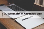 广东人打麻将的视频（广东打麻将的技巧视屏）