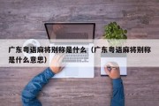 广东粤语麻将别称是什么（广东粤语麻将别称是什么意思）