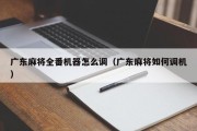 广东麻将全番机器怎么调（广东麻将如何调机）