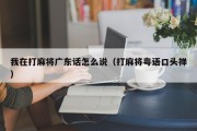 我在打麻将广东话怎么说（打麻将粤语口头禅）